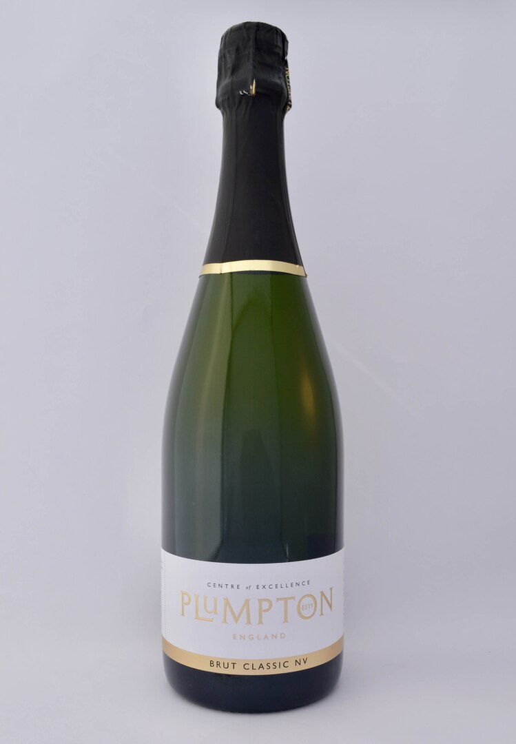 Bottle of Plumpton Brut Classic NV sparkling wine.